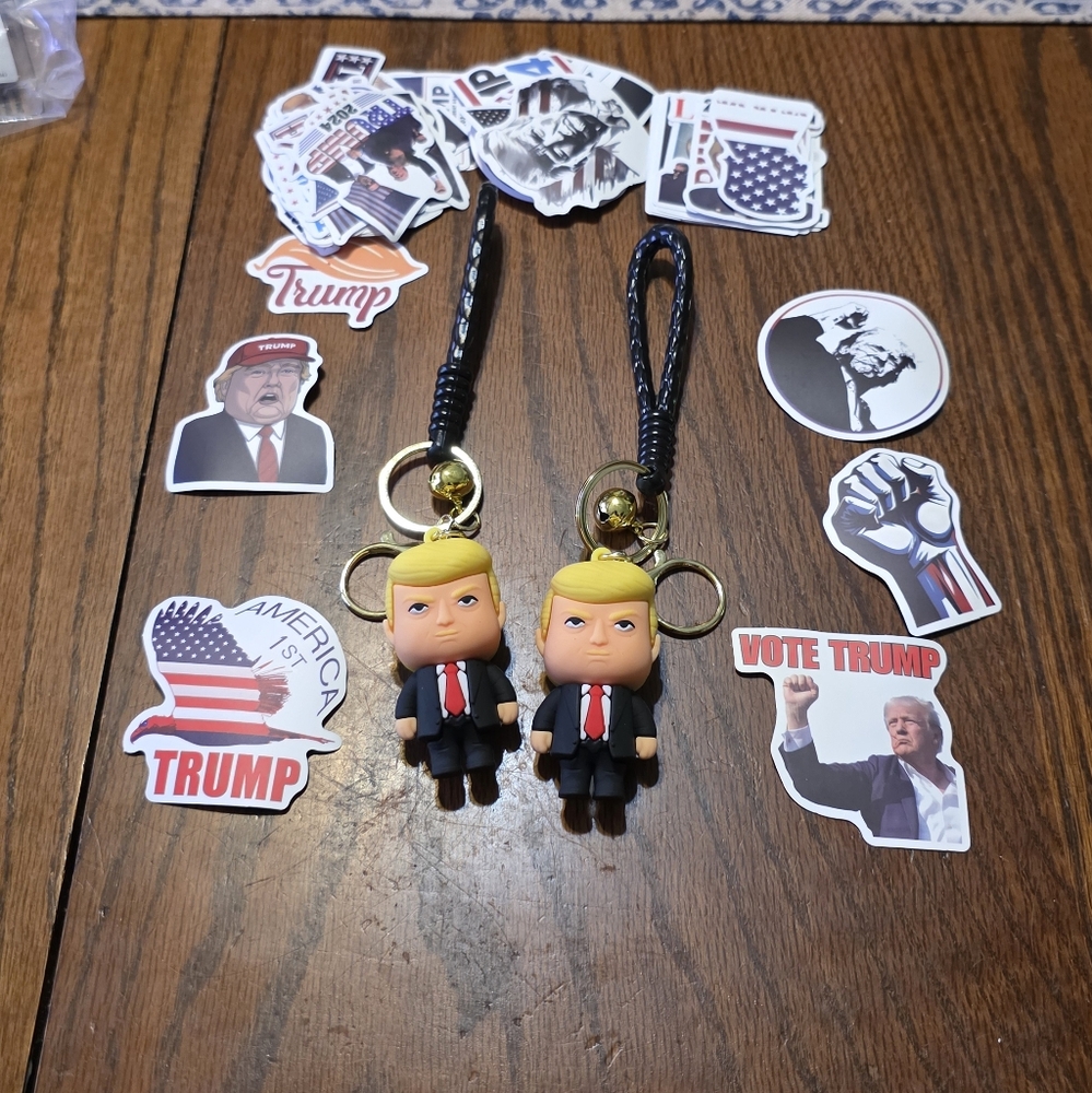 Trump 3D Keychains & 50 Stickers